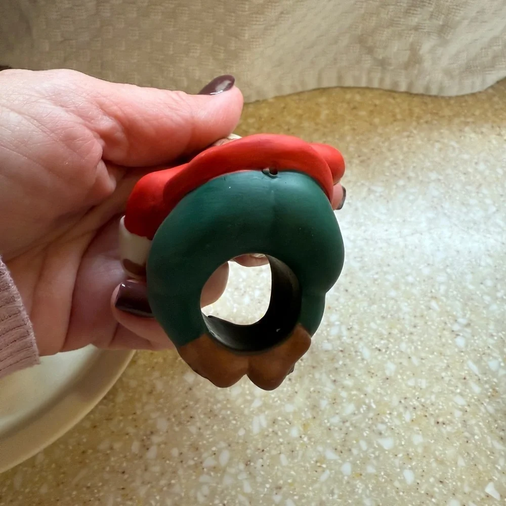 Vintage 90’s Partylite Christmas Elf Tapered Candle Stick Holder Resting Elf